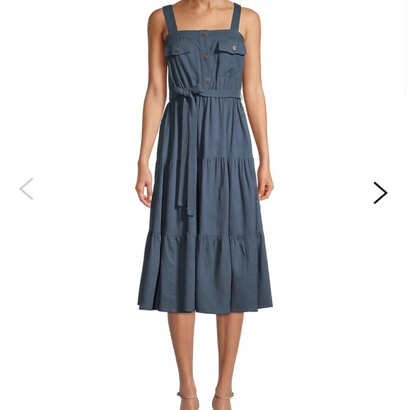 🆕 Gabby Skye Dress Flap Pocket Sleeveless size 14 Navy - Picture 2 of 7